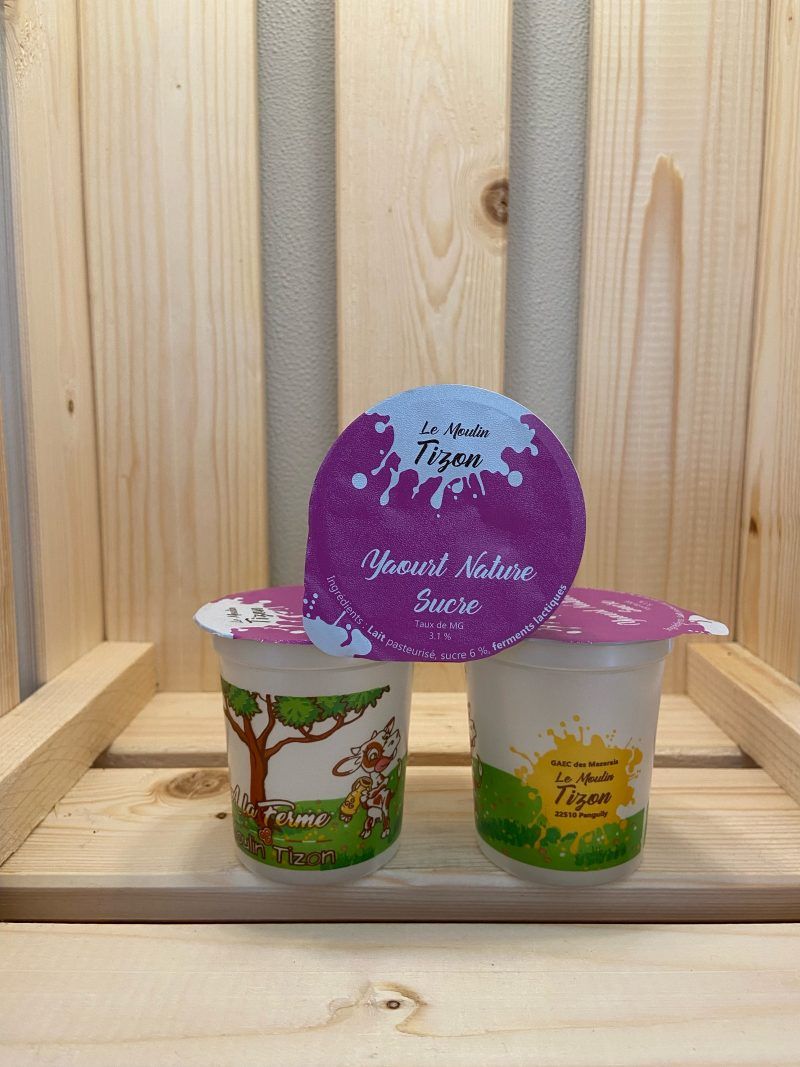 yaourt nature sucré fermier